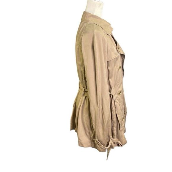 Michael Michael Kors Large Women’s Tan Classic Belted Lightweight Trench Coat - Picture 2 of 12